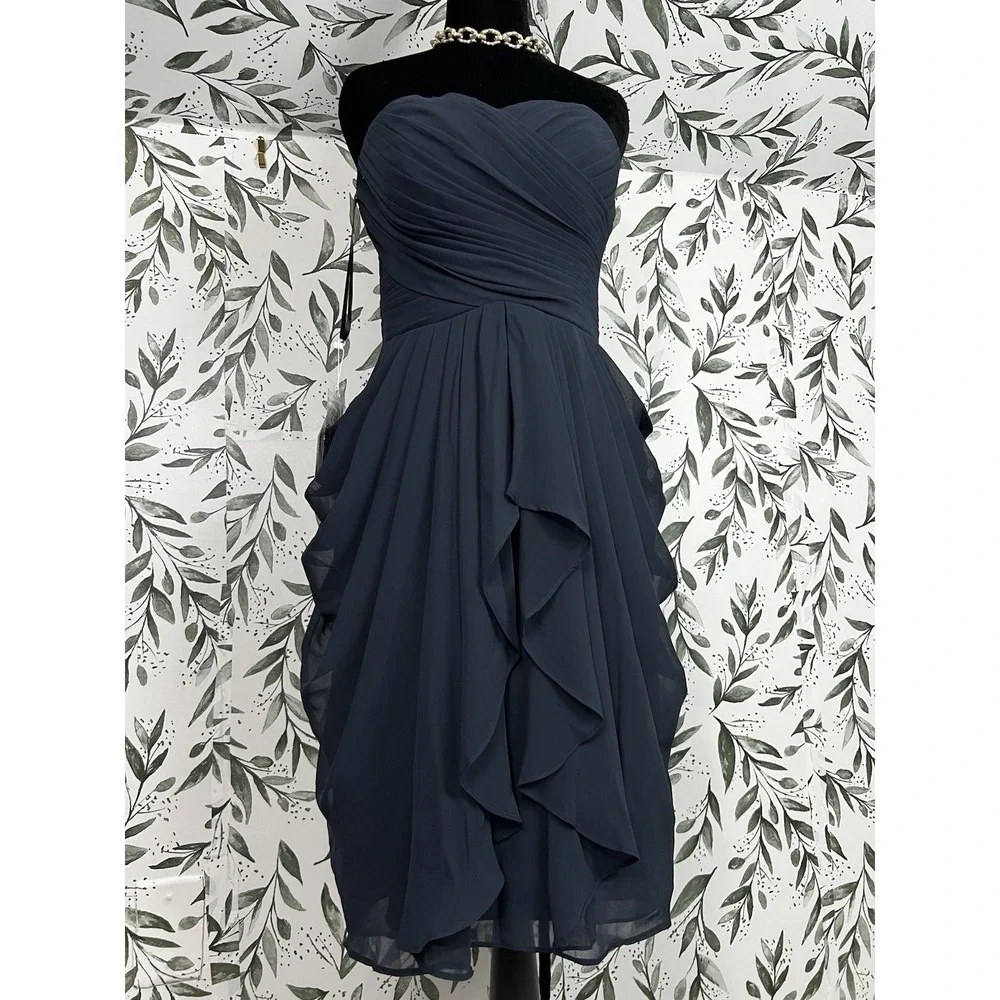 Dark Blue Sz S Corset Dress Bridesmaid Prom Party Cocktail NWT #9/B Wedding - Picture 12 of 12